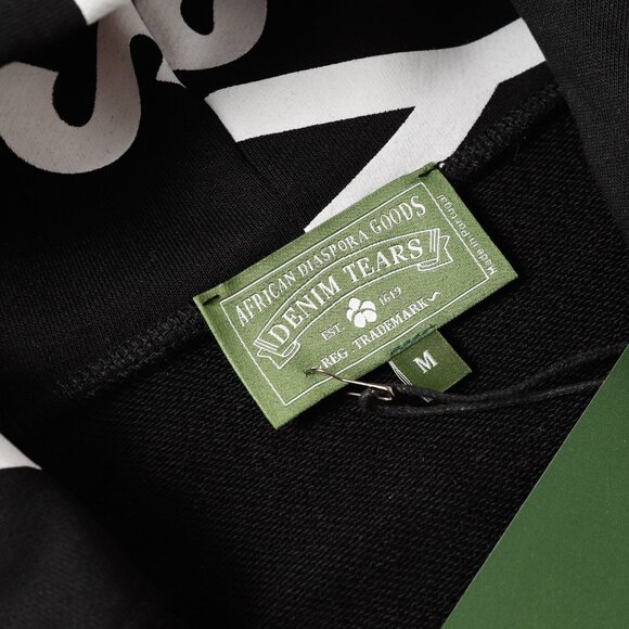 Black lettered zip-up hooded Denim Tears jacket - Picture 6 of 8